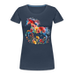 Flower Horse 19 - Frauen Premium Bio T-Shirt - Navy