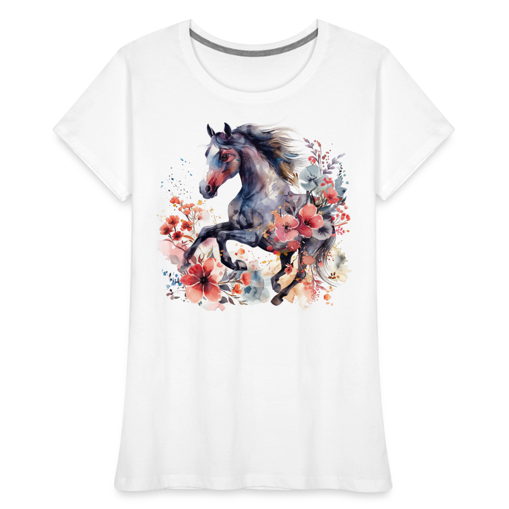 Flower Horse 15 - Frauen Premium Bio T-Shirt - Weiß