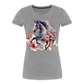 Flower Horse 15 - Frauen Premium Bio T-Shirt - Grau meliert