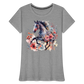 Flower Horse 15 - Frauen Premium Bio T-Shirt - Grau meliert