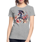 Flower Horse 15 - Frauen Premium Bio T-Shirt - Grau meliert