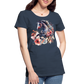 Flower Horse 15 - Frauen Premium Bio T-Shirt - Navy