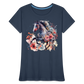 Flower Horse 15 - Frauen Premium Bio T-Shirt - Navy