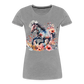 Flower Horse 17 - Frauen Premium Bio T-Shirt - Grau meliert