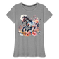 Flower Horse 17 - Frauen Premium Bio T-Shirt - Grau meliert