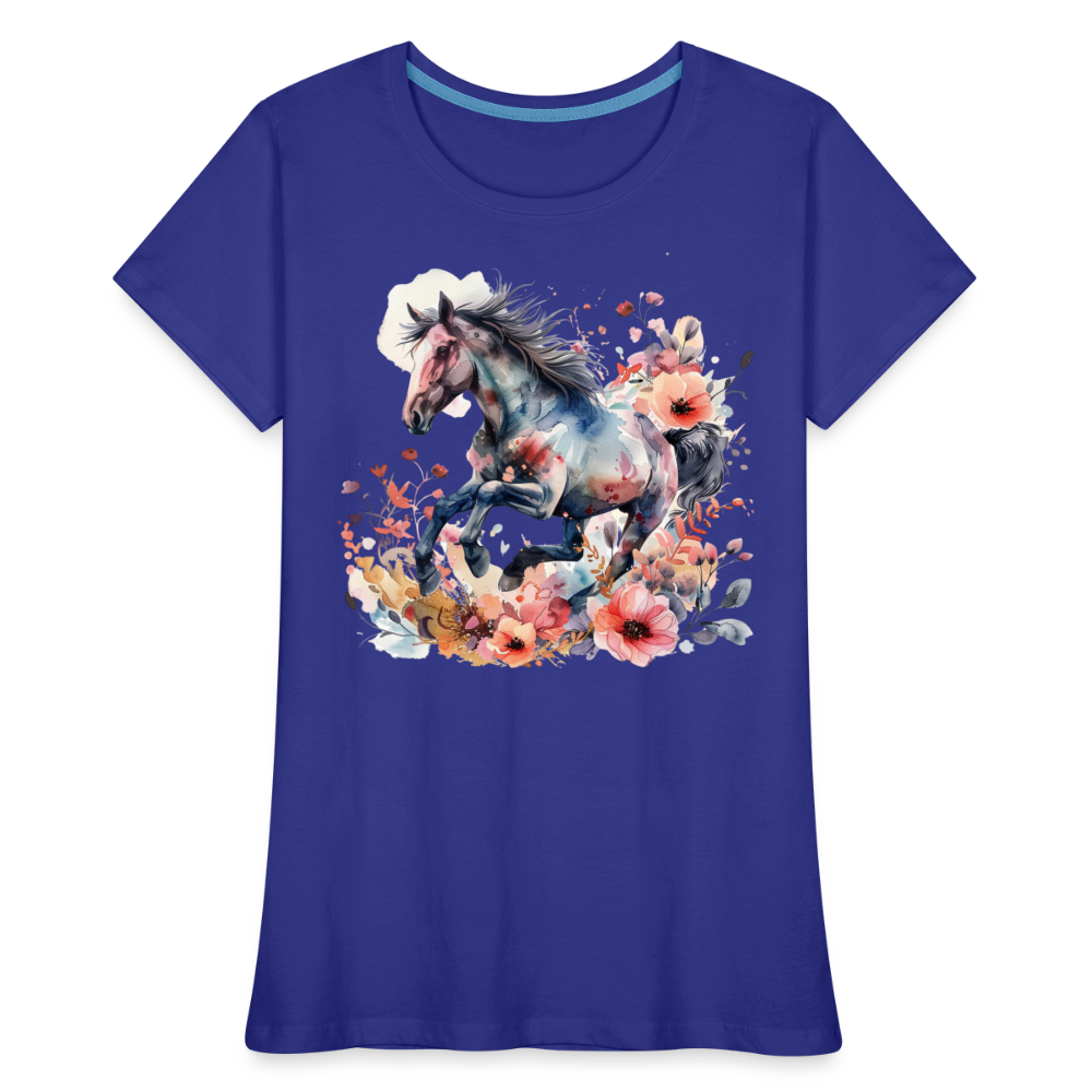 Flower Horse 17 - Frauen Premium Bio T-Shirt - Königsblau