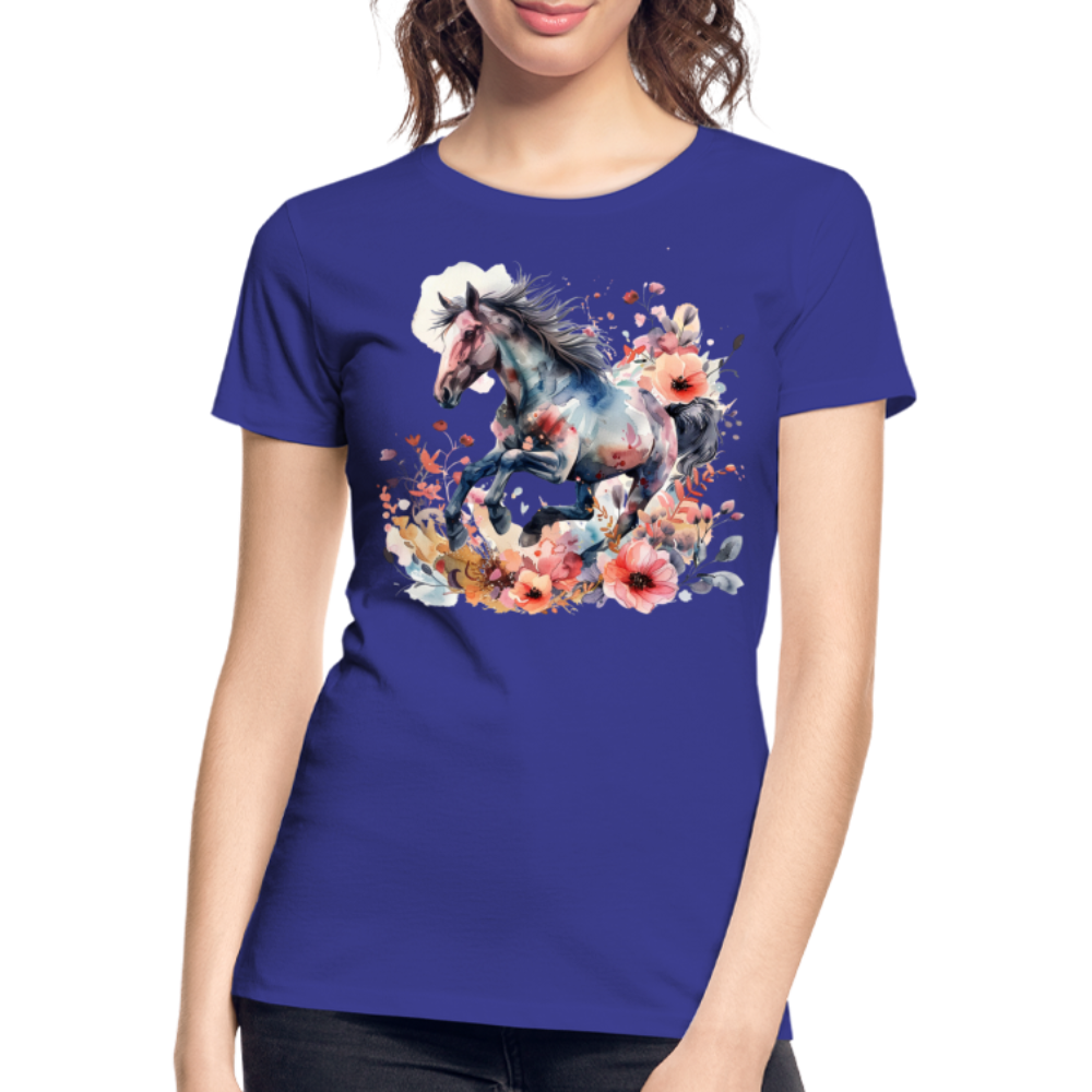 Flower Horse 17 - Frauen Premium Bio T-Shirt - Königsblau