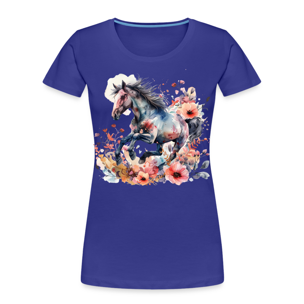 Flower Horse 17 - Frauen Premium Bio T-Shirt - Königsblau