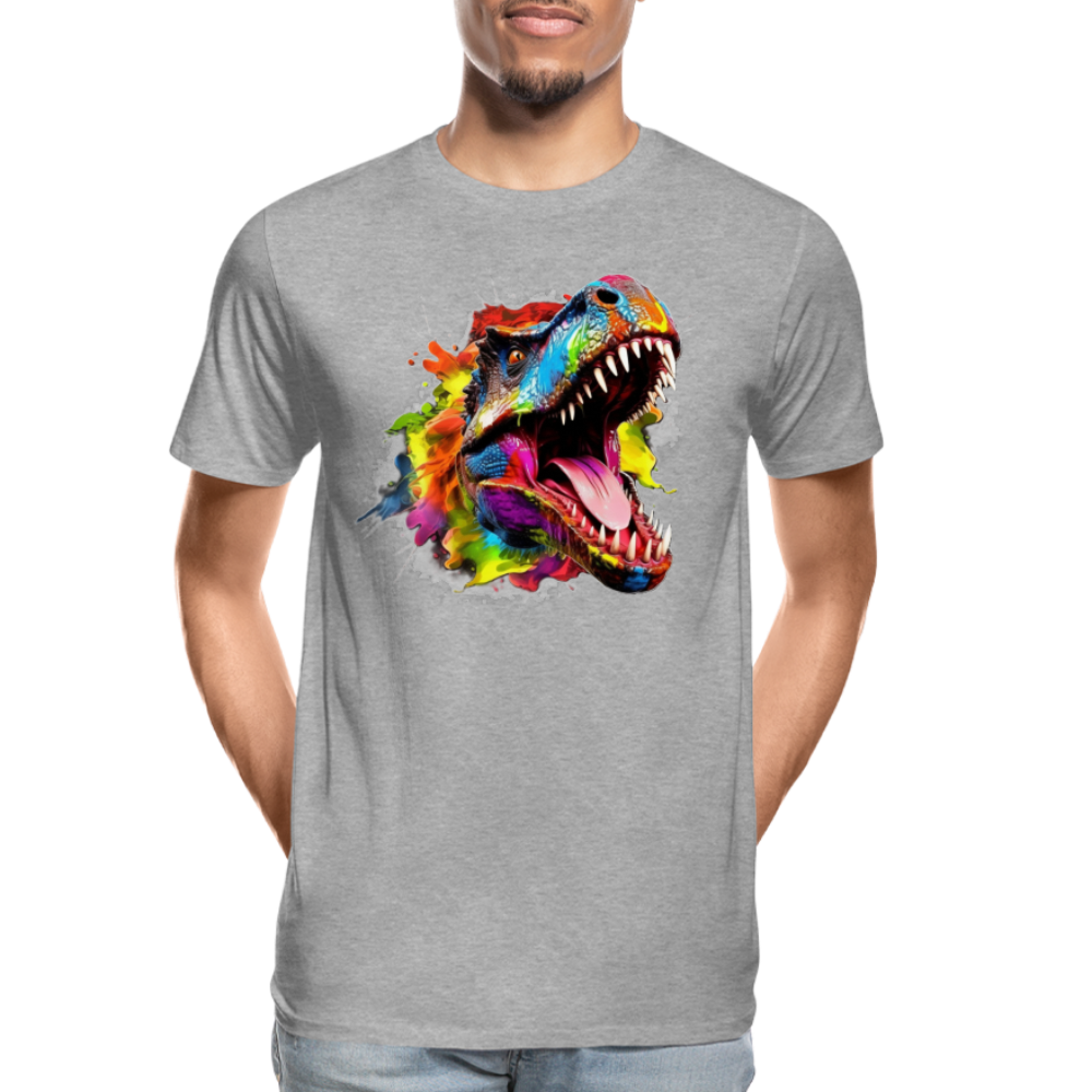 T-Rex Grafitti - Premium Bio T-Shirt - Grau meliert