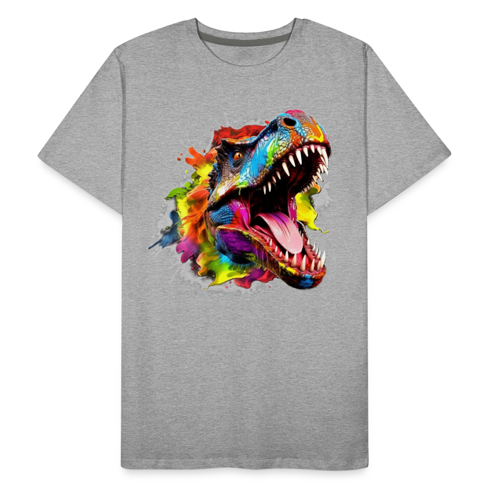 T-Rex Grafitti - Premium Bio T-Shirt - Grau meliert