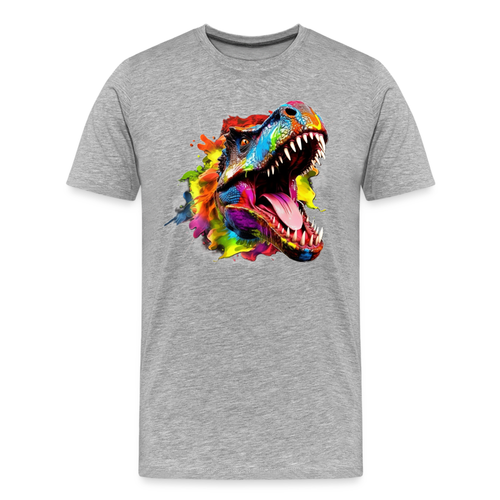 T-Rex Grafitti - Premium Bio T-Shirt - Grau meliert