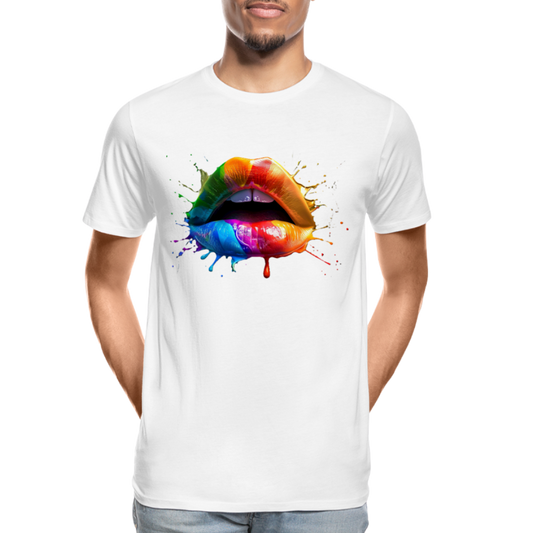 Lips Grafitti - Männer Premium Bio T-Shirt - Weiß