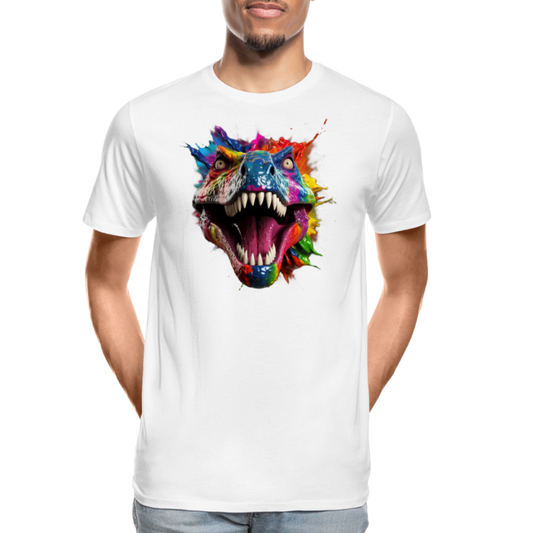 T-Rex Grafitti - Männer Premium Bio T-Shirt - Weiß