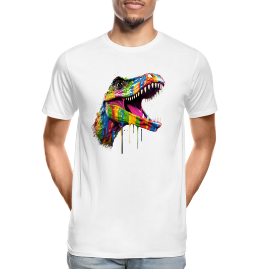 T-Rex Grafitti - Männer Premium Bio T-Shirt - Weiß