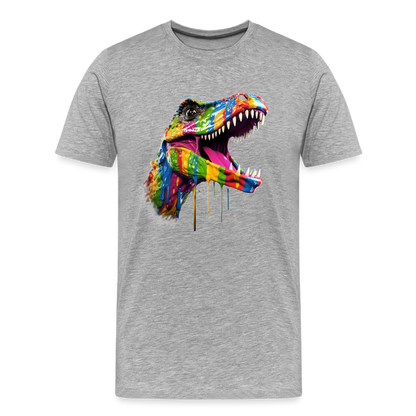 T-Rex Grafitti - Männer Premium Bio T-Shirt - Grau meliert