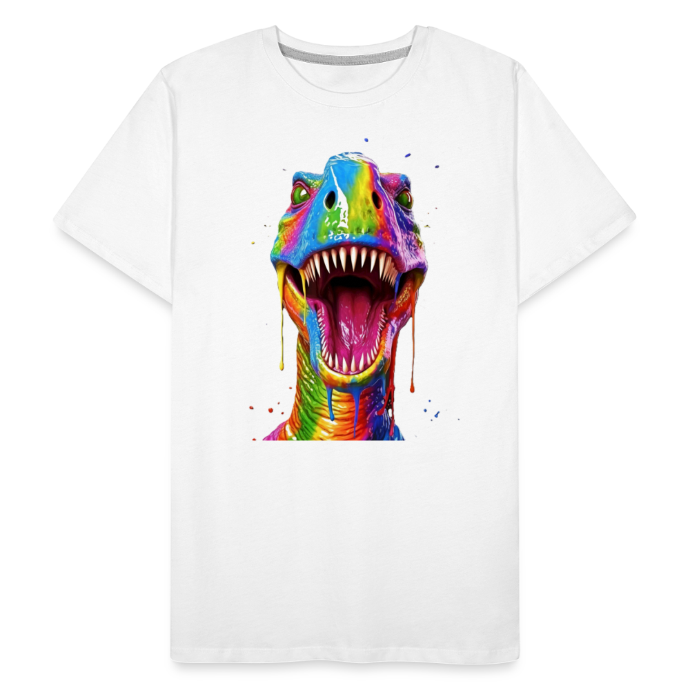 T-Rex Grafitti - Männer Premium Bio T-Shirt - Weiß