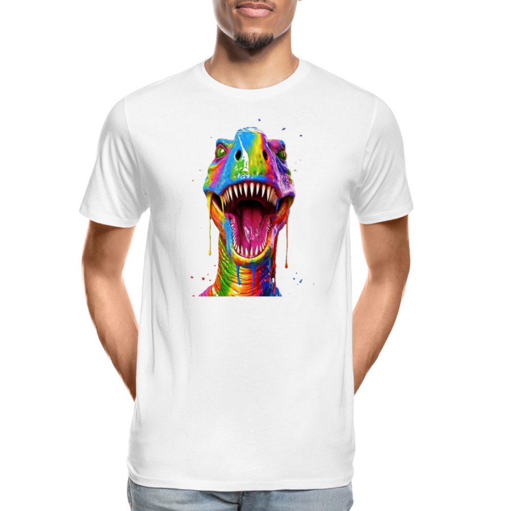 T-Rex Grafitti - Männer Premium Bio T-Shirt - Weiß