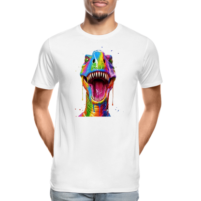 T-Rex Grafitti - Männer Premium Bio T-Shirt - Weiß