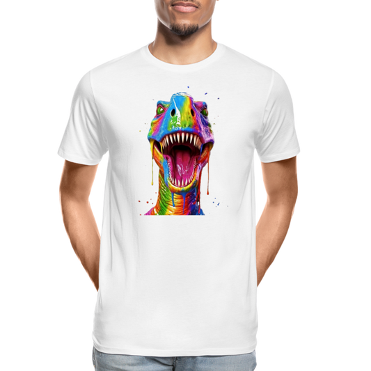 T-Rex Grafitti - Männer Premium Bio T-Shirt - Weiß