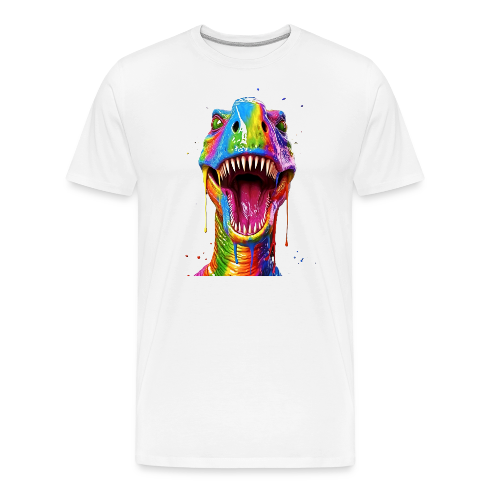 T-Rex Grafitti - Männer Premium Bio T-Shirt - Weiß