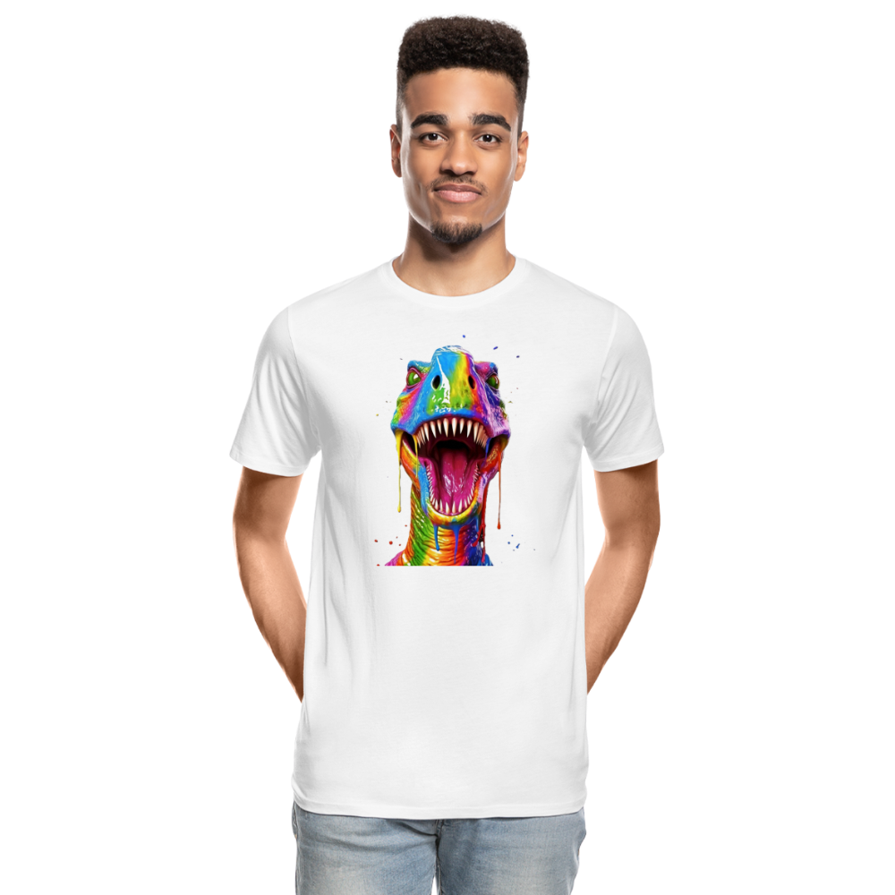 T-Rex Grafitti - Männer Premium Bio T-Shirt - Weiß