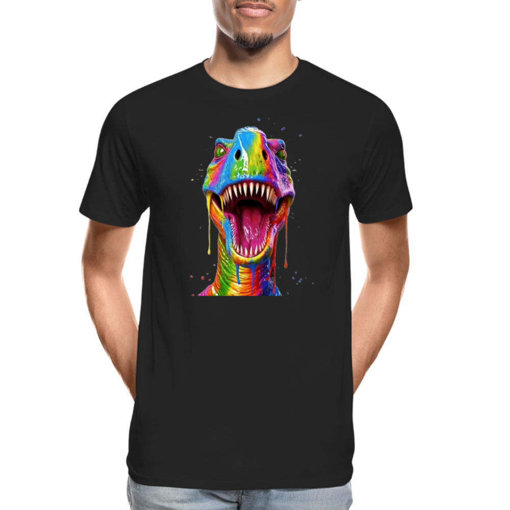 T-Rex Grafitti - Männer Premium Bio T-Shirt - Schwarz