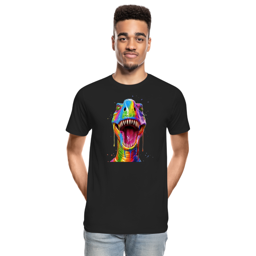 T-Rex Grafitti - Männer Premium Bio T-Shirt - Schwarz