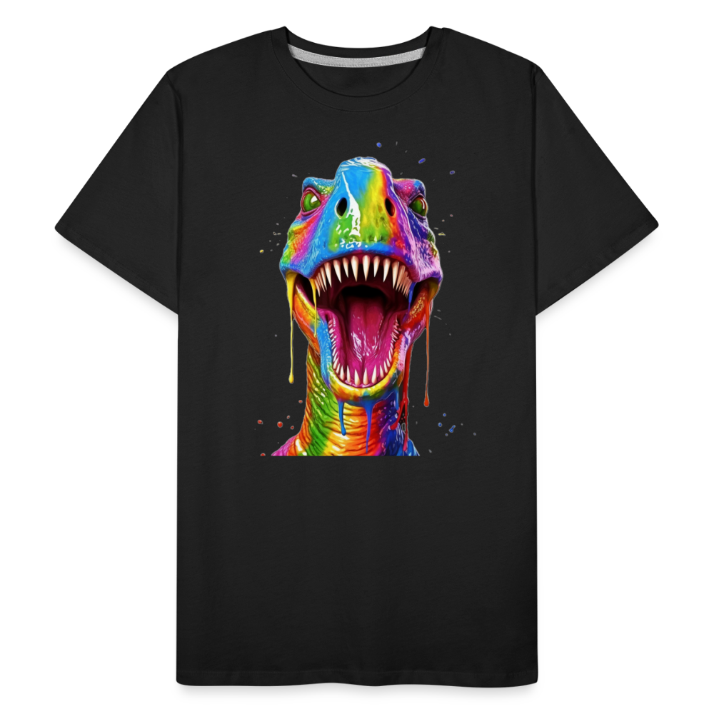 T-Rex Grafitti - Männer Premium Bio T-Shirt - Schwarz