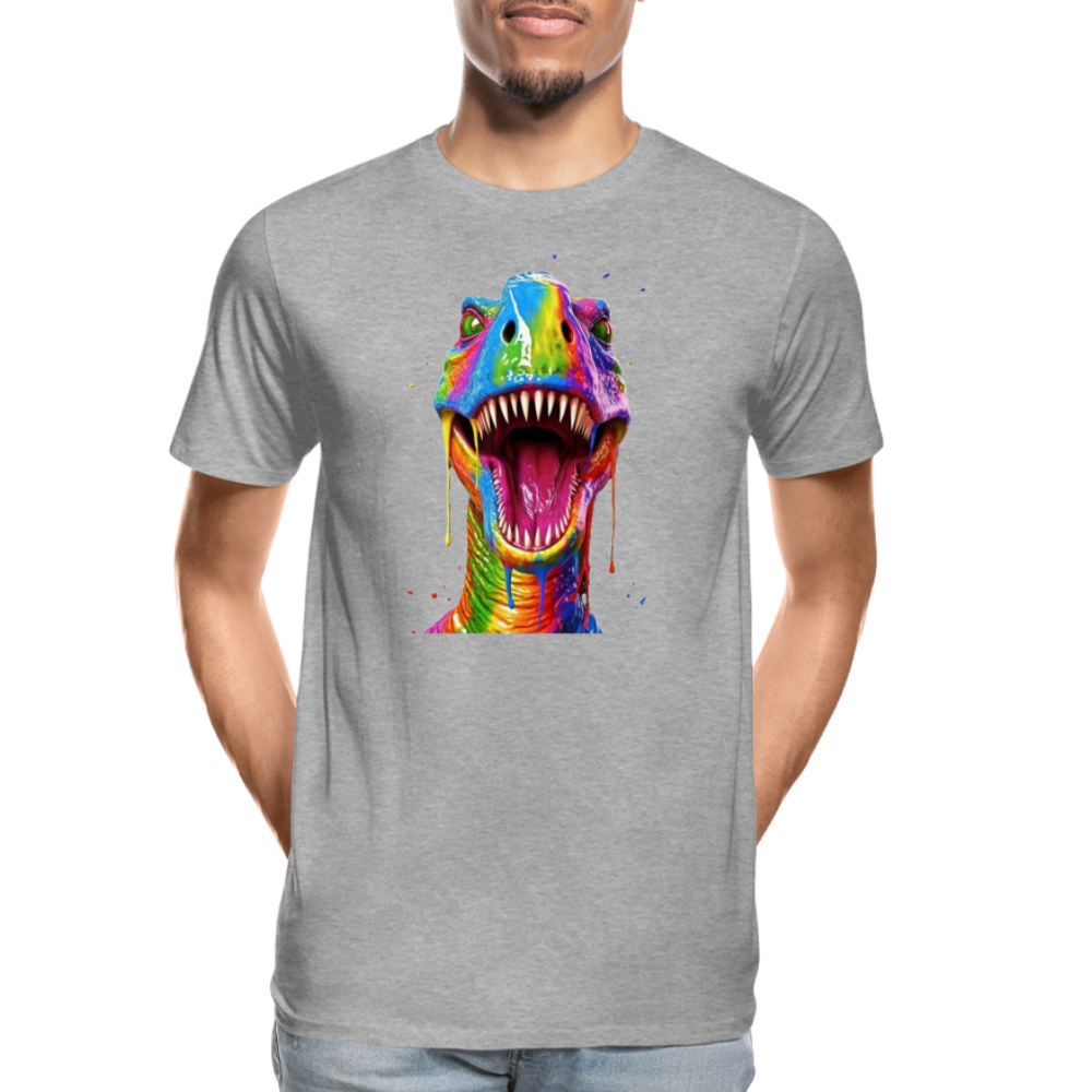 T-Rex Grafitti - Männer Premium Bio T-Shirt - Grau meliert