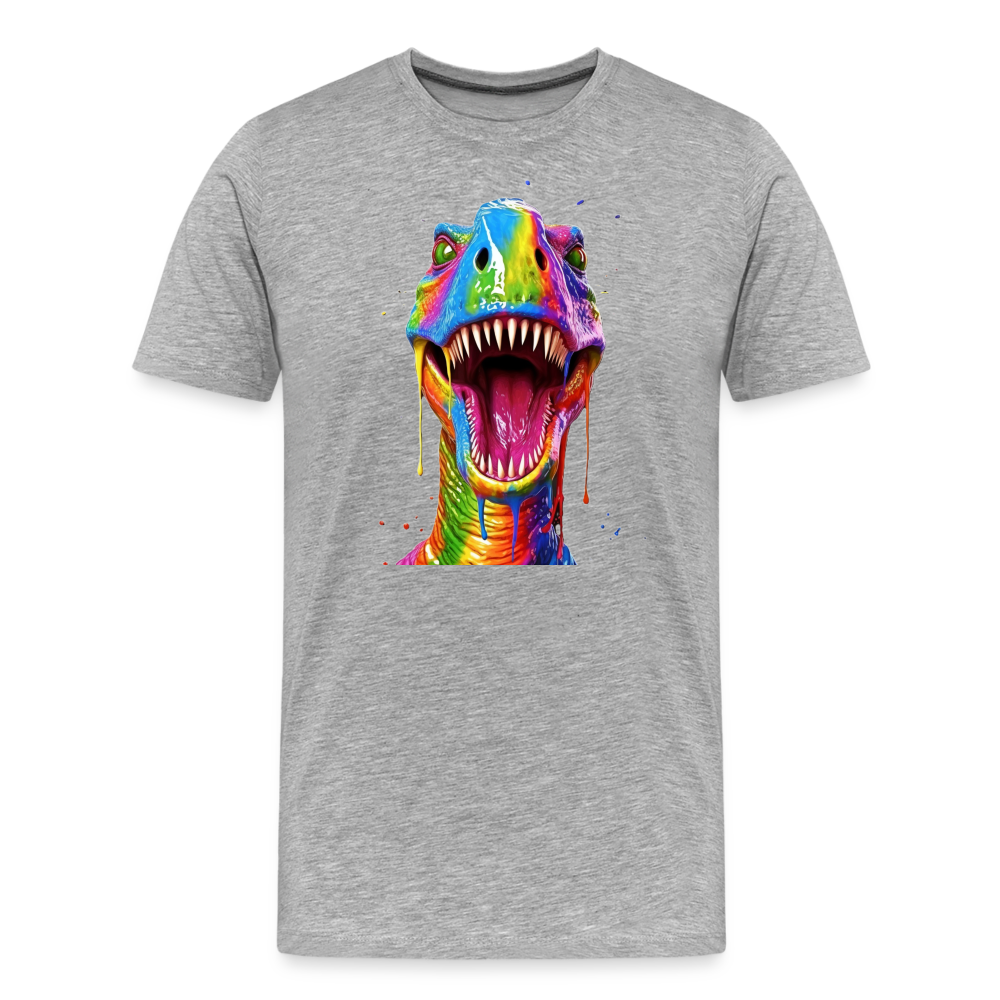 T-Rex Grafitti - Männer Premium Bio T-Shirt - Grau meliert