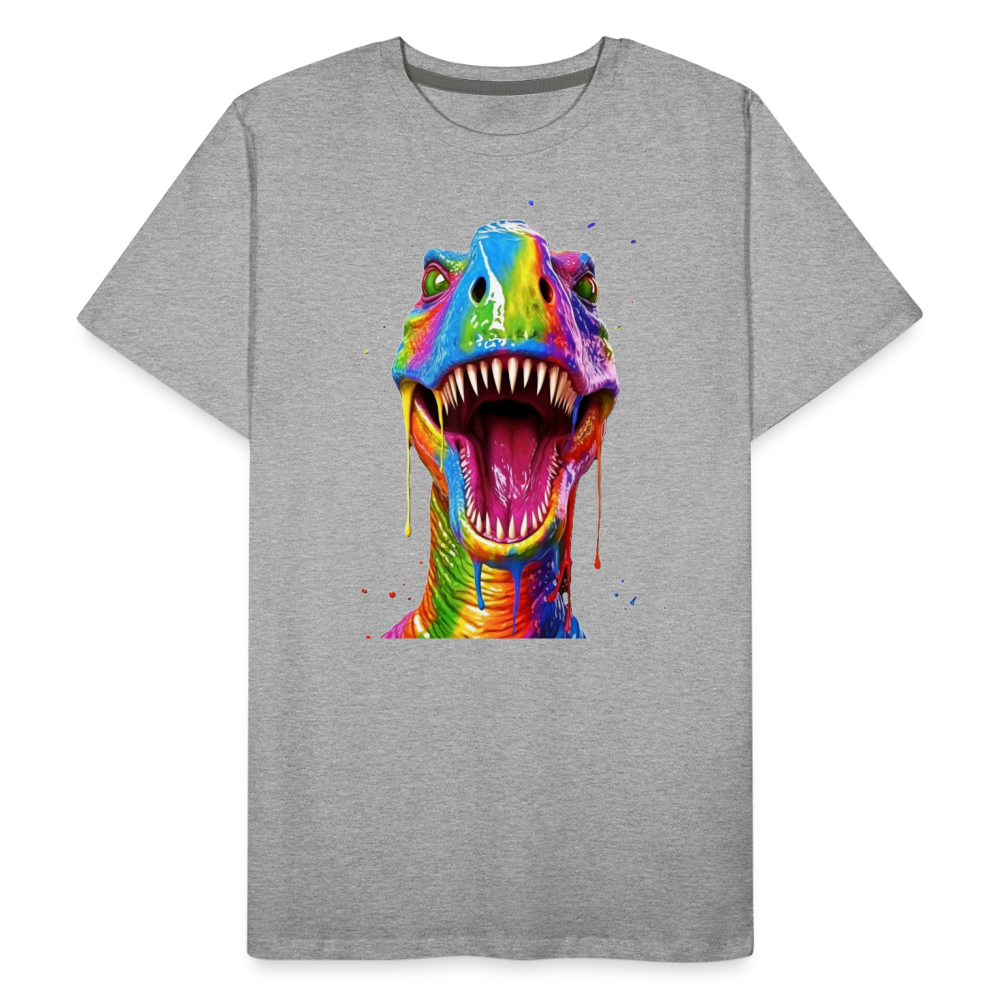 T-Rex Grafitti - Männer Premium Bio T-Shirt - Grau meliert