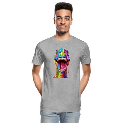 T-Rex Grafitti - Männer Premium Bio T-Shirt - Grau meliert