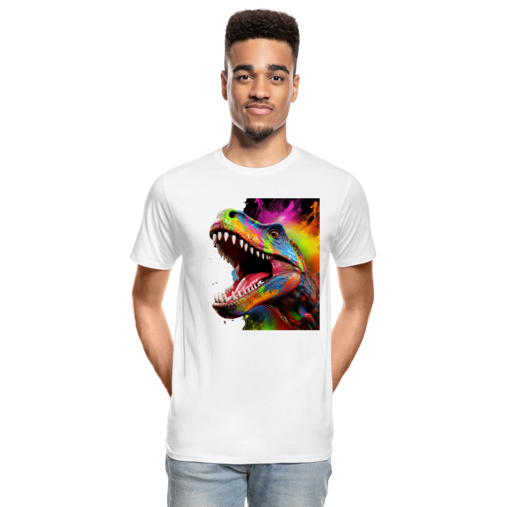 T-Rex Grafitti - Männer Premium Bio T-Shirt - Weiß