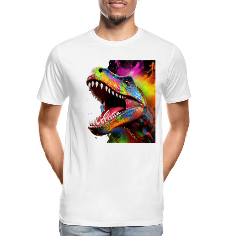 T-Rex Grafitti - Männer Premium Bio T-Shirt - Weiß