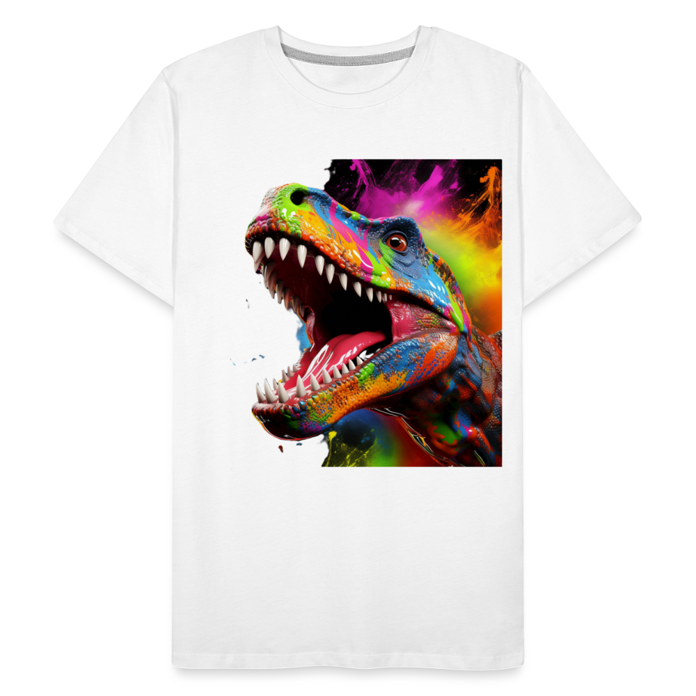 T-Rex Grafitti - Männer Premium Bio T-Shirt - Weiß