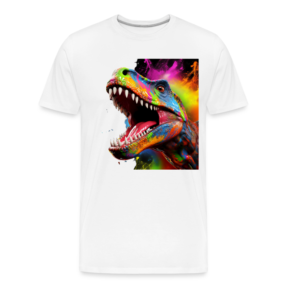 T-Rex Grafitti - Männer Premium Bio T-Shirt - Weiß