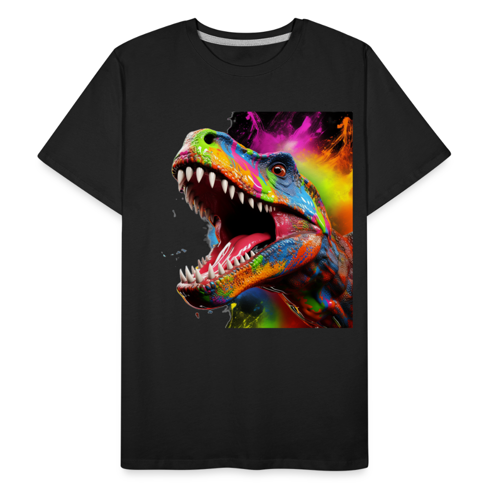 T-Rex Grafitti - Männer Premium Bio T-Shirt - Schwarz