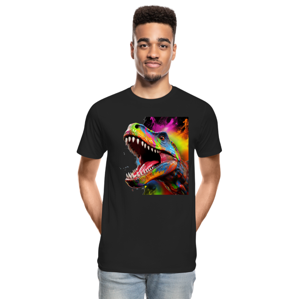 T-Rex Grafitti - Männer Premium Bio T-Shirt - Schwarz