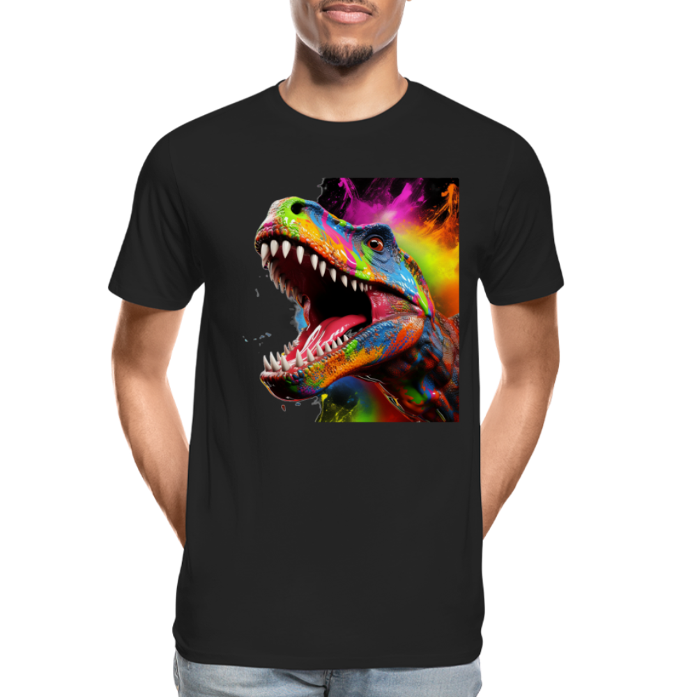 T-Rex Grafitti - Männer Premium Bio T-Shirt - Schwarz