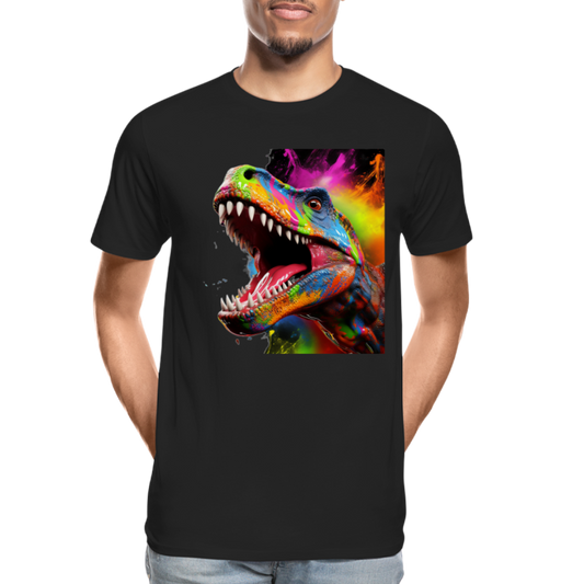 T-Rex Grafitti - Männer Premium Bio T-Shirt - Schwarz