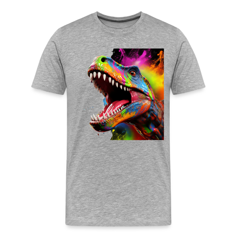 T-Rex Grafitti - Männer Premium Bio T-Shirt - Grau meliert