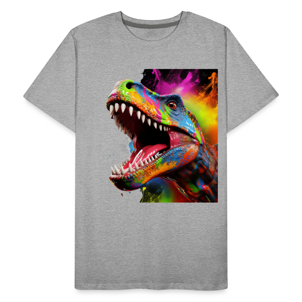 T-Rex Grafitti - Männer Premium Bio T-Shirt - Grau meliert