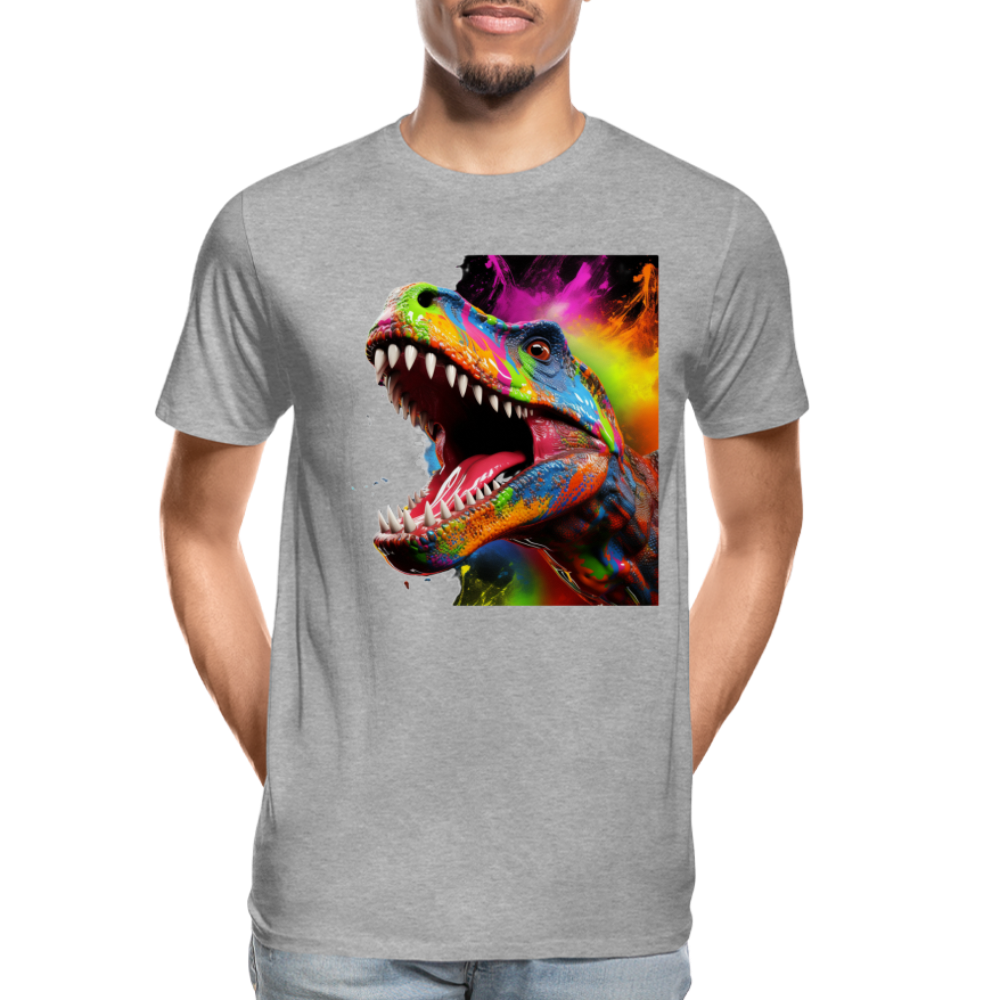 T-Rex Grafitti - Männer Premium Bio T-Shirt - Grau meliert