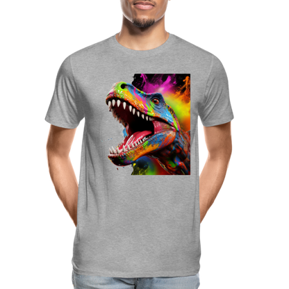 T-Rex Grafitti - Männer Premium Bio T-Shirt - Grau meliert