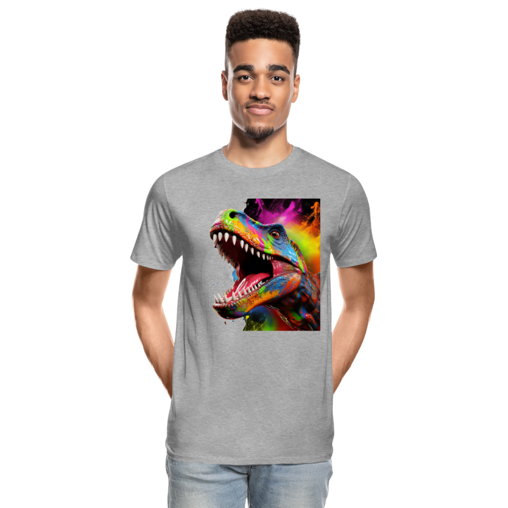 T-Rex Grafitti - Männer Premium Bio T-Shirt - Grau meliert