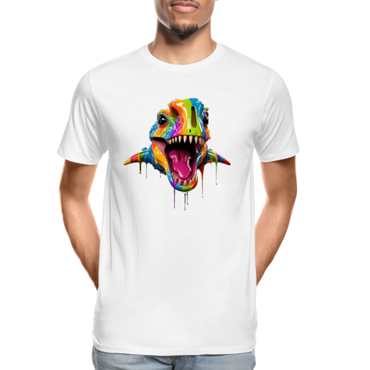 Dino Grafitti - Männer Premium Bio T-Shirt - Weiß