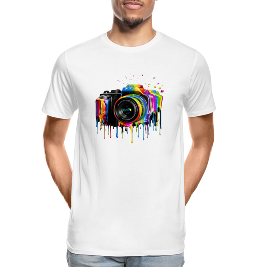 Kamera Grafitti - Männer Premium Bio T-Shirt - Weiß