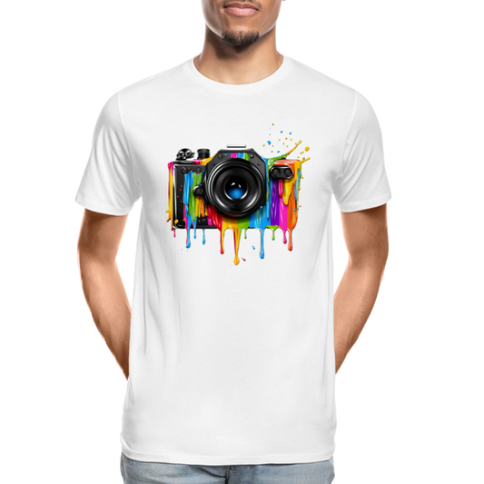 Kamera Grafitti - Männer Premium Bio T-Shirt - Weiß