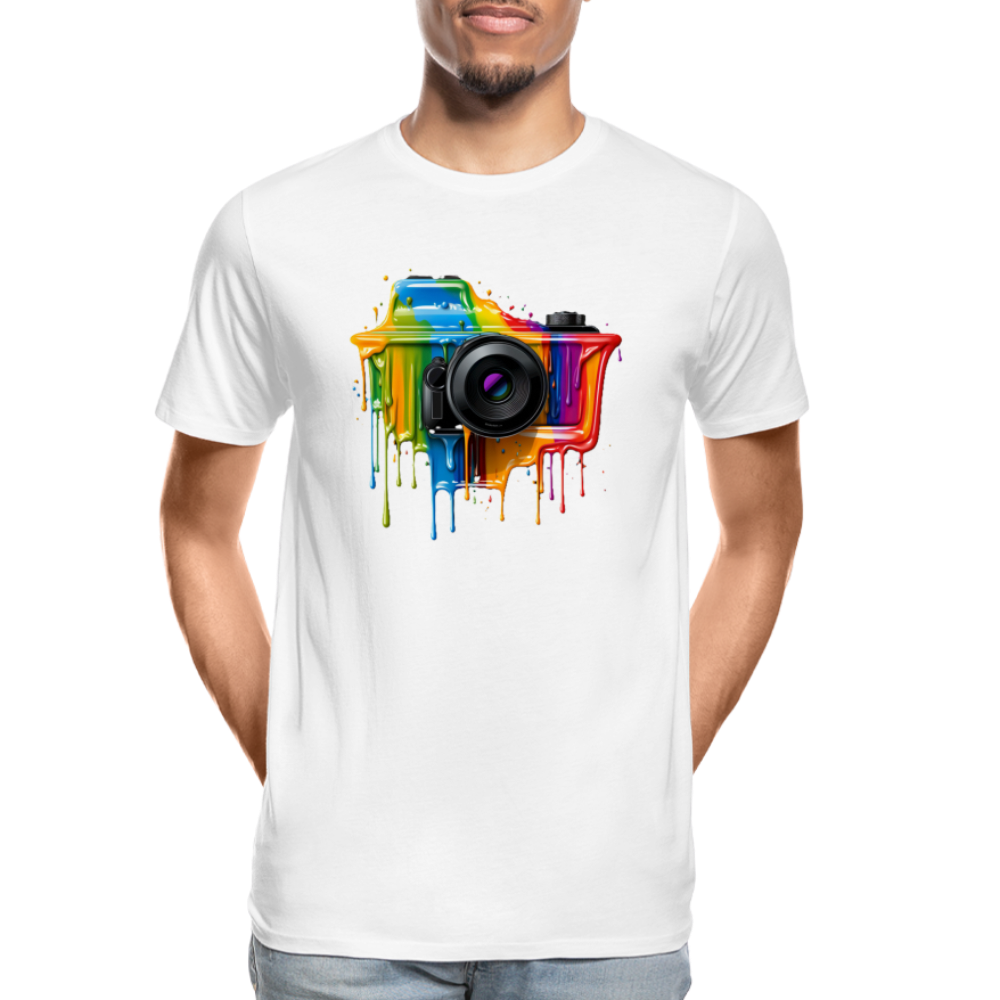 Kamera Grafitti - Männer Premium Bio T-Shirt - Weiß