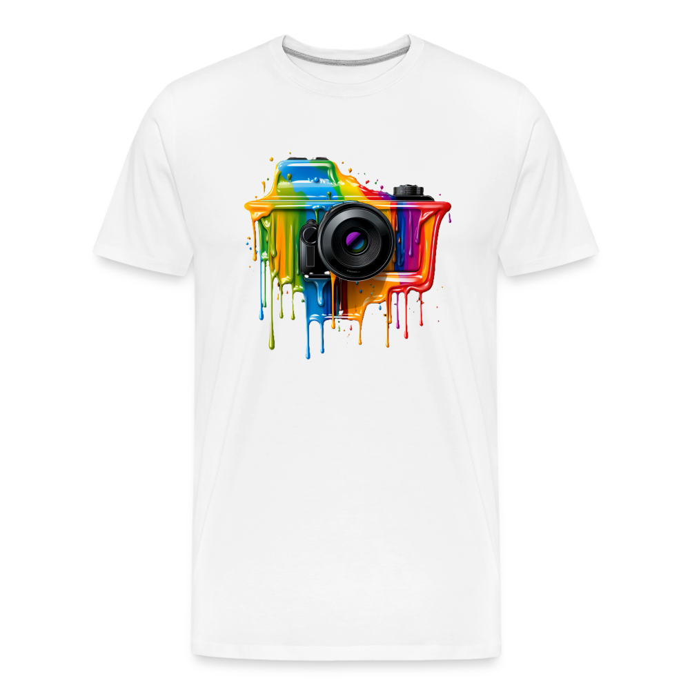 Kamera Grafitti - Männer Premium Bio T-Shirt - Weiß